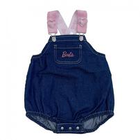 Barbie バービー デニムサロペットロンパース(ブルー×70-80cm)