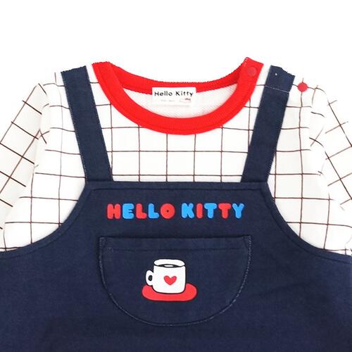 SANRIO サンリオ キティ 長袖レイヤードフウカバーオール ベージュ&times;70-80cm ベビーザらス限定