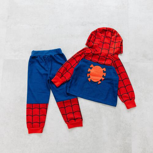 MARVEL スパイダーマン コスチューム 上下スーツ レッド×90cm