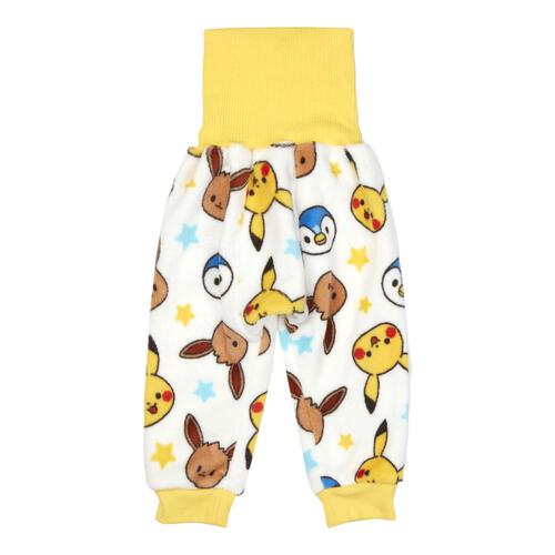 monpoke モンポケ 珊瑚フリースパジャマ 総柄 イエロー×90cm