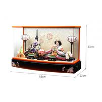 【雛人形】ケース親王飾り「桜刺繍茶ぼかしアクリル」（322125）