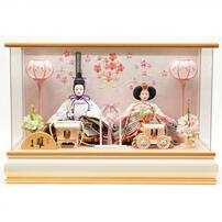 【雛人形】ケース飾り 親王飾り「桜刺繍金ぼかしパノラマアクリル」 (322123)ひな人形 コンパクト トイザらス・ベビーザらス限定【メーカー直送】