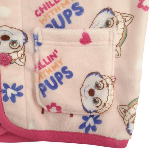 パウパトロール パジャマベスト ミンクフリース 総柄 ピンク×110cm トイザらス限定