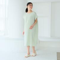 ぽこぽこガーゼの湯上りワンピ グレー×M-L