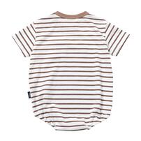 POLO BCS ボーダー半袖ボディスーツ ブラウン&times;80cm ベビーザらス限定