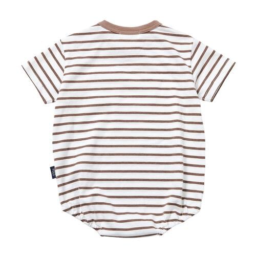 POLO BCS ボーダー半袖ボディスーツ ブラウン&times;80cm ベビーザらス限定