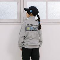 BEYBLADE X 長袖トレーナー ハーフジップ ベイブレード エックス グレー&times;140cm ベビーザらス限定