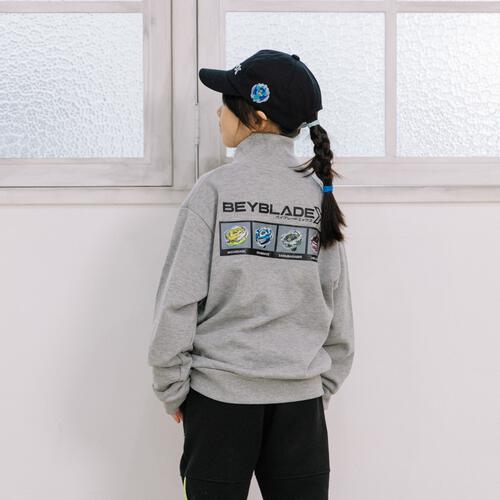 BEYBLADE X 長袖トレーナー ハーフジップ ベイブレード エックス グレー&times;140cm ベビーザらス限定