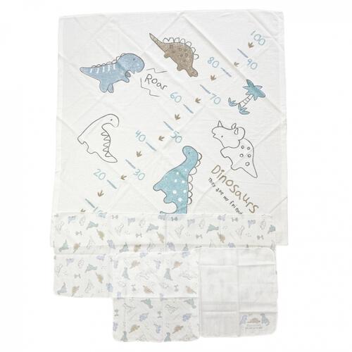 タオル＆ガーゼ浴用４点セット恐竜柄(恐竜&times;フリー)ベビーザらス限定