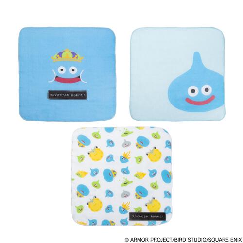 ドラクエベビー＆キッズ ３枚組ガーゼ スライムたち ブルー&times;フリー