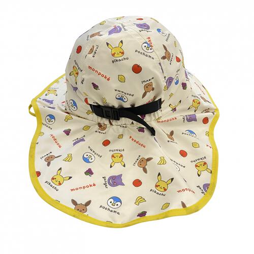 monpoke モンポケ ハット 水陸両用 総柄 ホワイト&times;52-54cm