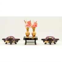 【雛人形】収納飾り 親王飾り「八重桜刺繍木目ブラウン」 (605858)ひな人形 おしゃれ モダン トイザらス・ベビーザらス限定【メーカー直送】