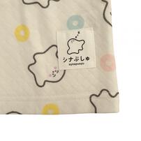 シナぷしゅ 長袖パジャマ 裏綿ダイヤキルト 総柄丸首 ホワイト×80cm