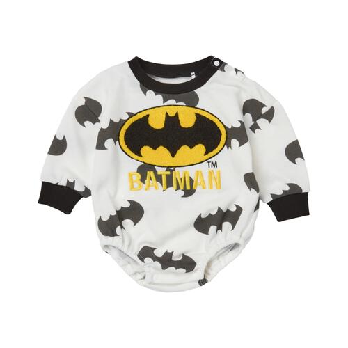 WARNER ワーナー 長袖さがらボディスーツ ドッカン バットマン ホワイト×80cm ベビーザらス限定