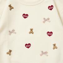 POLO BCS ハート刺繍トレーナー アイボリー&times;80cm ベビーザらス限定