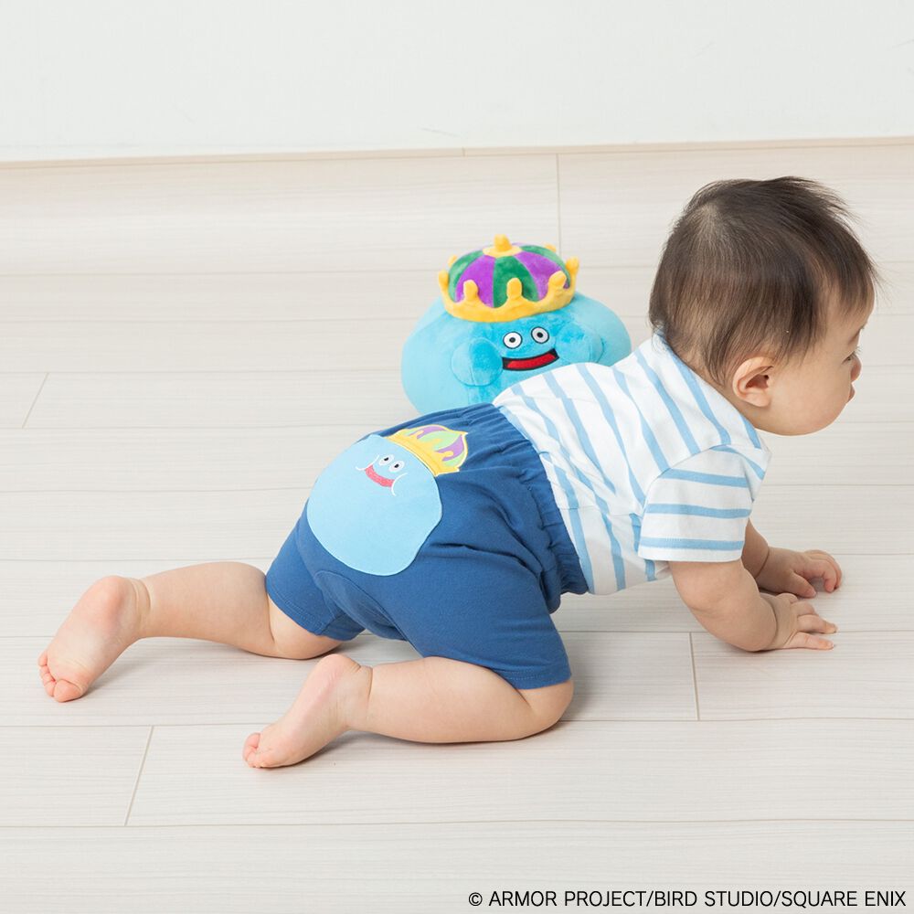 ドラクエベビー＆キッズ ハーフ丈モンキーパンツ キングスライム