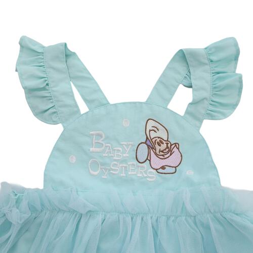 ディズニー サロペットスカート ミニ裏毛×チュール ヤングオイスター (グリーン×70-80cm)