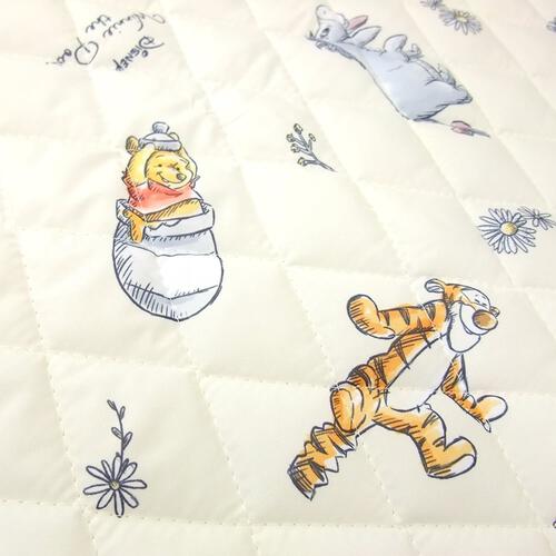 敷きパッド ディズニー プーさん アイボリー レギュラーサイズ　70×120cm 手洗い可能
