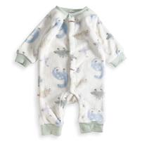 長袖カバーオール フリース 恐竜柄 グリーン×70cm