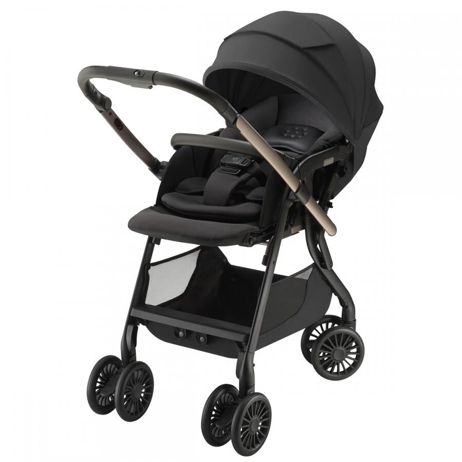 Aprica アップリカ Mar マール (ブラック) A型ベビーカー 両対面式 真横スライド機能 1カ月~3歳頃対応