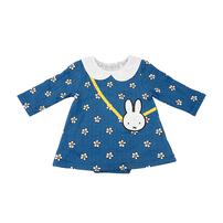 miffy ミッフィー 長袖ロンパース サコッシュ付き ブルー×80cm ベビーザらス限定