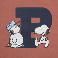 SNOOPY スヌーピー 長袖デイリートレーナー 起毛 ロゴ レッド×90cm ベビーザらス限定