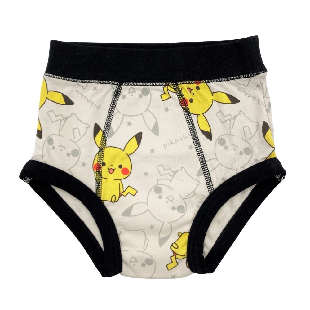 monpoke モンポケ 3枚組ブリーフ 総柄×ワンポイント(サックス×120cm