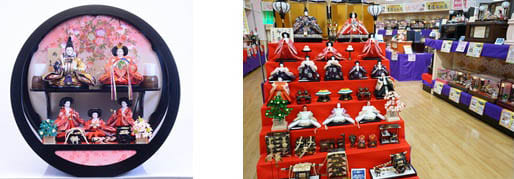 左：ケース飾りの一例　右：売り場イメージ