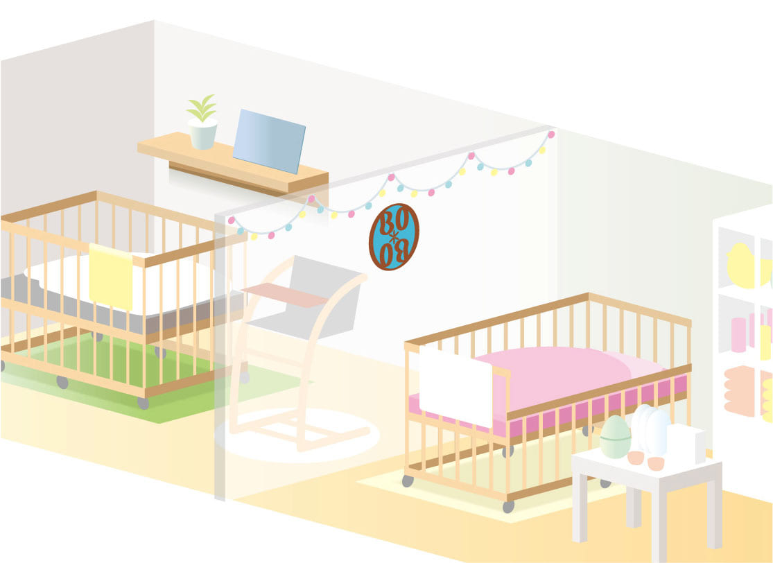赤ちゃんの快適なおねんねを提案する「ルームセッティング」