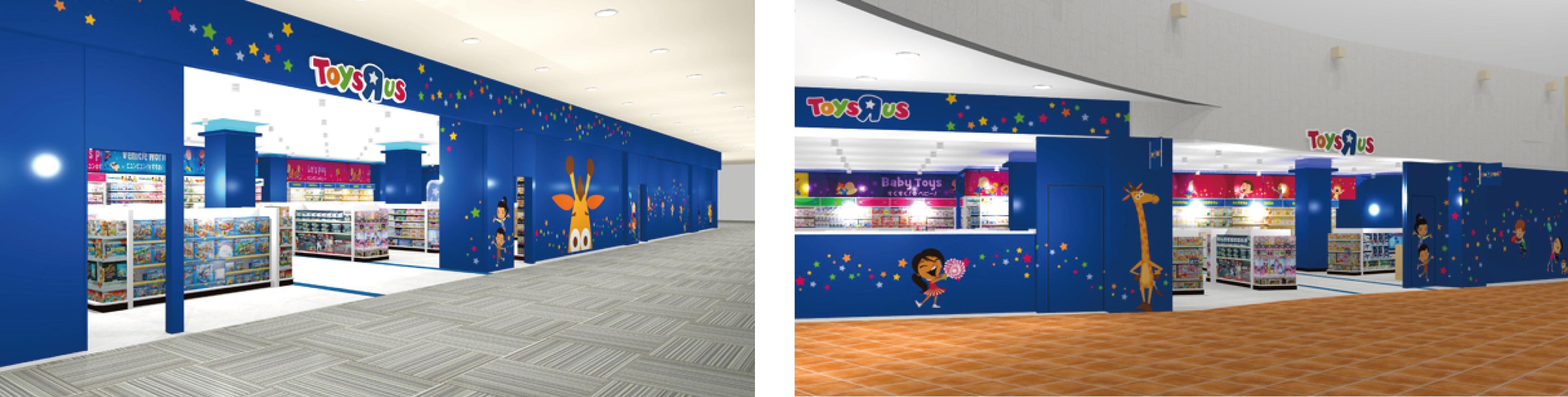 (左)「トイザらス スナモ店」外観イメージ　 (右)「トイザらス 柏の葉店」外観イメージ